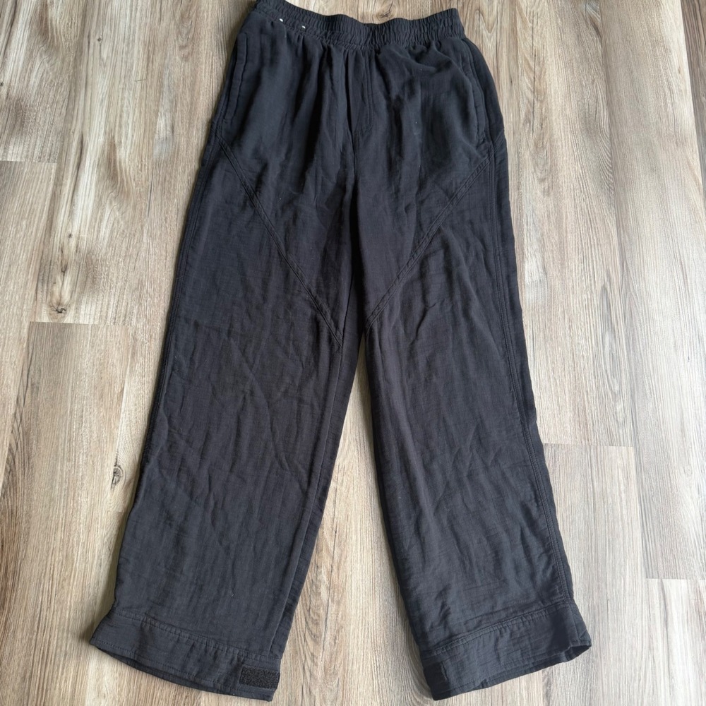 Cotton On Body Black Gauze Lounge Pants Adjustable Ankle Medium Relaxed Fit
